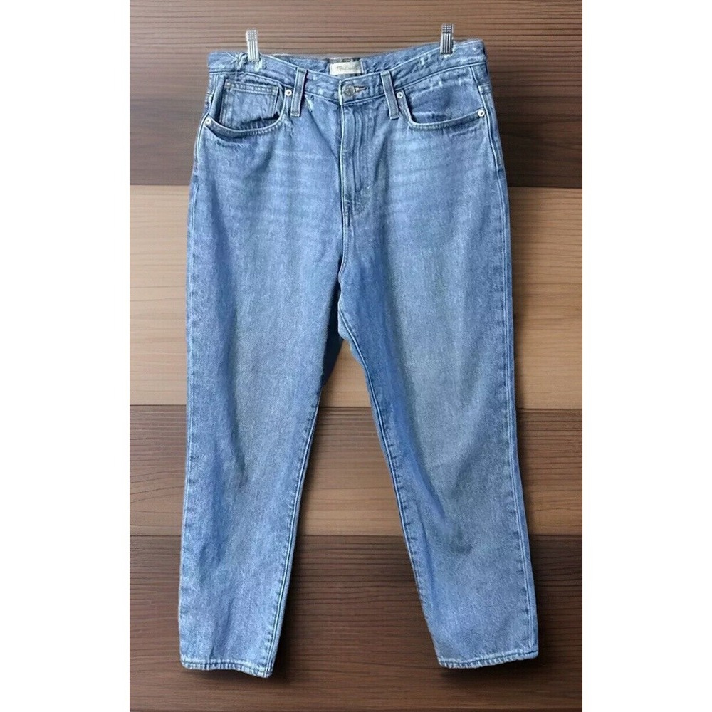 Women's Madewell The Mom Jean‎ Sz 31 High Rise Denim Tapered Straight Sz 31